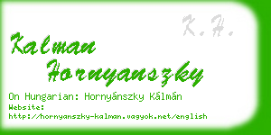 kalman hornyanszky business card