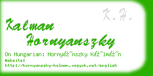 kalman hornyanszky business card